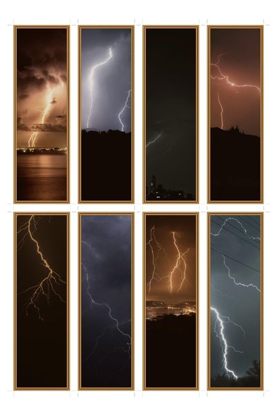 OEM Set of 8 lightning storm bookmarks, unique design, thick premium cardboard