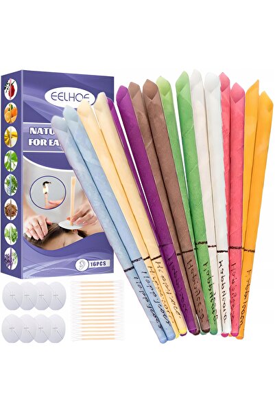 EELHOE Set de 16 lumânări auriculare pentru o curățare sănătoasă a urechilor,...