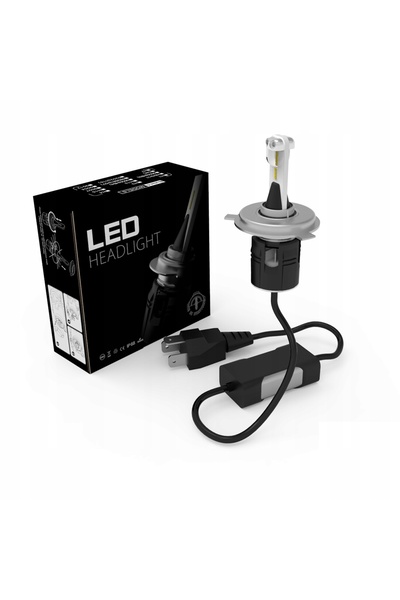 NO BRAND Bec LED MINI H4 B6 CSP 48W 12V 24V CANBUS cu ventilator pentru motoc...