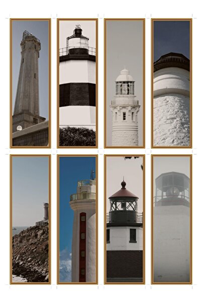 OEM Semne de Carte Set de 8 bucati cu Tema Far Maritim, Design Elegant, Carto...
