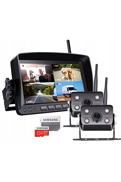 MBG line 2x CAMERĂ FHD WIRELESS SISTEM DE VIZUALIZARE SPATE + 64GB