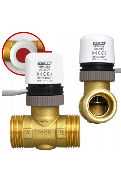esco Ventil de 1 inch cu actuator pentru încălzire, apă și perdele de apă.
