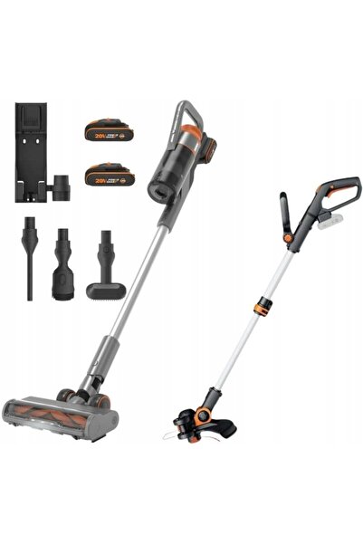 WORX Kit Aspirator Vertical WX038 + Mașină de tuns iarba cu acumulator WG163E.9