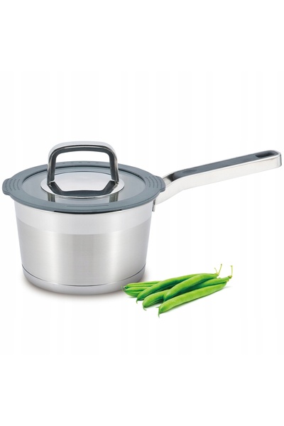 DUKAAN Oală rotundă cu capac 1.6 L, pentru inducție, din inox, gri, Eskil DUKA