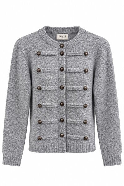 Pulli Collection Gold Düğme Detaylı Triko Hırka