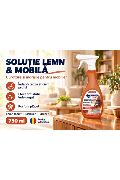 Hygienium Solutie pentru mobila si lemn Hygienium, 750ml