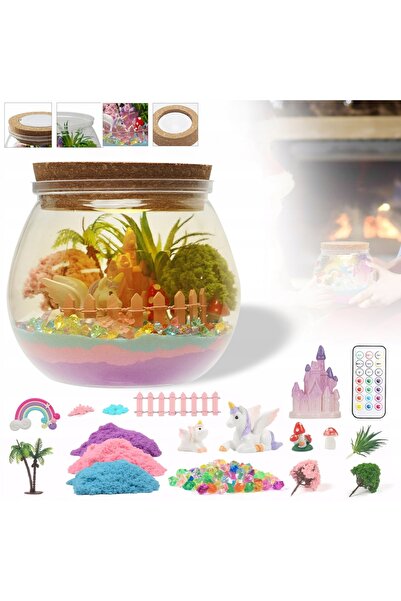 NO BRAND Kit lampă de noapte creativă, terariu DIY cu nisip mișcător și LED