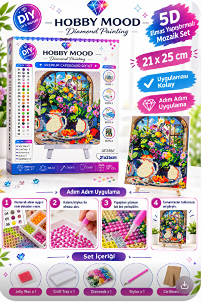 Kezban Tekstil 5D dijamantski mozaik za lepljenje, kompletan set 21 x 25 cm, ...