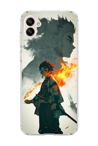 lelia Samsung Galaxy A04 Compatible Anime Fire Shadow Printed Transparent Pho...