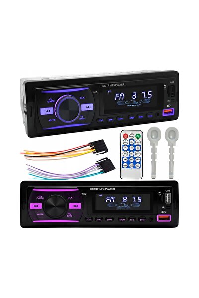 Retoo Radio auto Bluetooth USB MP3 AUX SD Microfon Telecomandă Baterie 6 culori