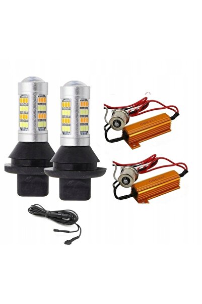 NO BRAND 2 în 1 Lumini de zi DRL și Becuri Semnalizare 84x LED P21W BA15S CANBUS