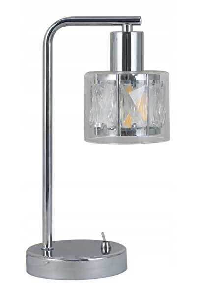 Reality Lampă de masă cu lumină de noapte GLAMOUR, abajur din sticlă, cristal...