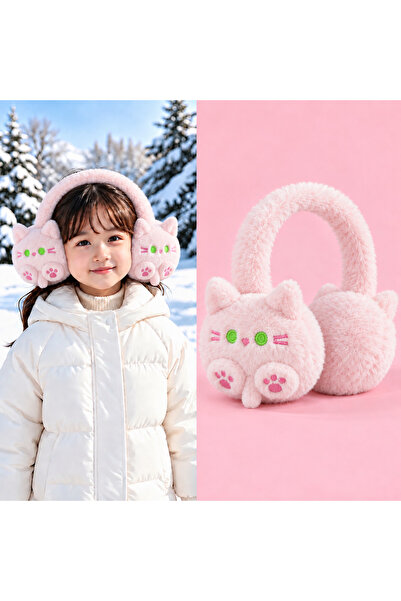 synshop Cute Cat Ear Paw Pink Hello Kitty Patterned Teen Girls' Plush Earmuff...