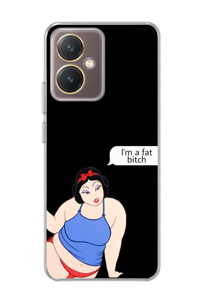 lelia حافظة هاتف شفافة مطبوعة باللون الأسود من Comic Princess متوافقة مع Vivo...