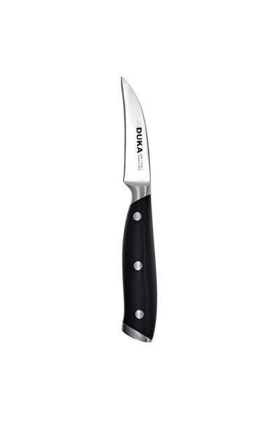 DUKAAN Cuțit practic pentru curățat 8 cm Oțel inoxidabil Negru VARDA DUKA