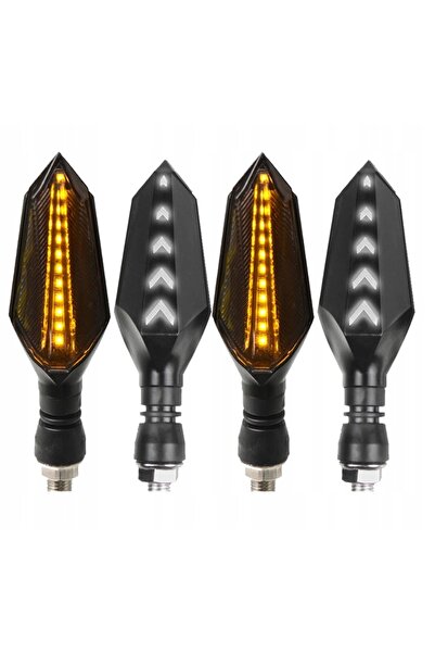 NO BRAND 4x LED DRL dinamici secvențiali pentru motociclete și ATV-uri, semna...