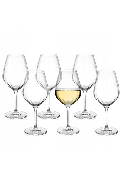 DUKAAN Pahare de vin alb 550 ml 6 bucăți Prismă de sticlă de cristal DUKA