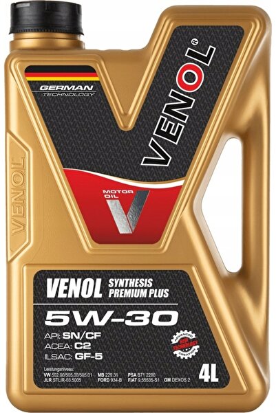 VENOL Ulei de motor 5W30 4L Sintetic Premium Plus SN CF C2 Fiat PSA