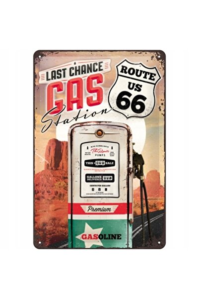 Nostalgic Art Placă metalică 20x30cm Stație de benzină Route 66