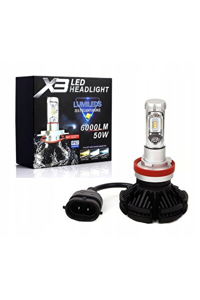 NO BRAND Bec LED Motocicletă H9 12000lm X3 ZES 50W 12V 24V CANBUS Radiator 1 ...