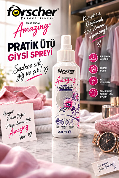 Forscher Make Today Amazing Pratik Ütü Giysi Spreyi 200 ml