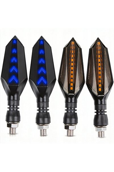 NO BRAND 4x LED DRL dinamici secvențiali pentru motociclete și ATV-uri, semna...