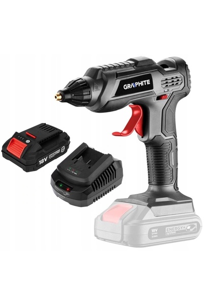 NO BRAND Pistol de lipit cu grafit reîncărcabil 2Ah ENERGY+ 18V 58G040 Kit