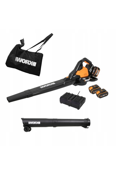 WORX Aspirator și suflantă de frunze WG583E, sac de 35L, 2 baterii