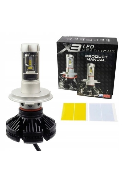 NO BRAND Bec LED auto H4 12000lm X3 ZES 50W 12V 24V CANBUS Radiator 1 buc.