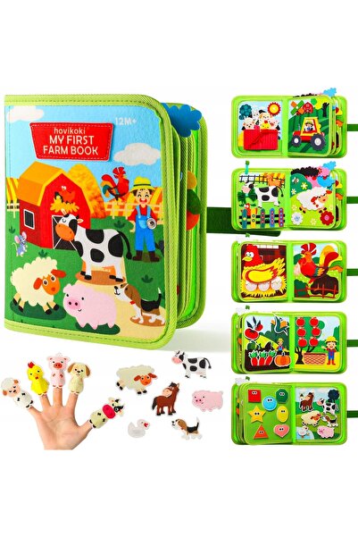 NO BRAND Jucărie educativă Montessori: Placă senzorială manipulativă tip bibl...