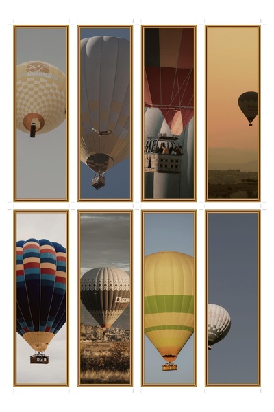 OEM Set 8 Semne de Carte cu Balon cu Aer Cald, Design Colorat, Carton Premium