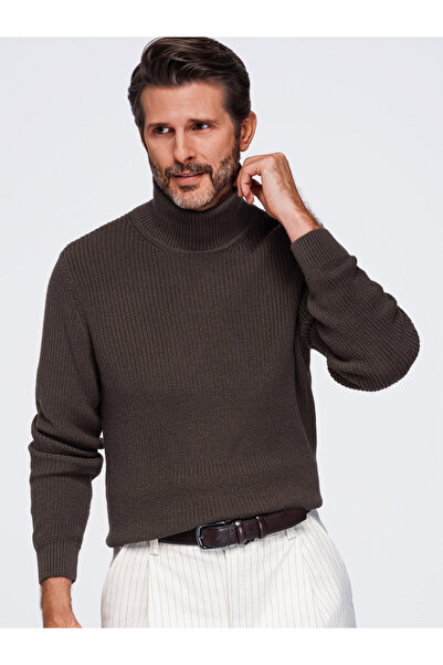 OMBRE Herrenpullover, klassische Passform mit Rollkragen OM-SWTN-0189 Dunkelb...