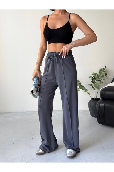 MİRVE BUTİK Pique Fabric Comfortable Fit Pants