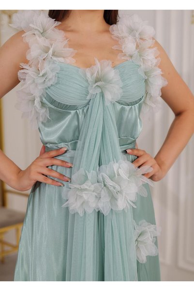 Loviana belle Boxed Long Satin Nightgown with Rose Details