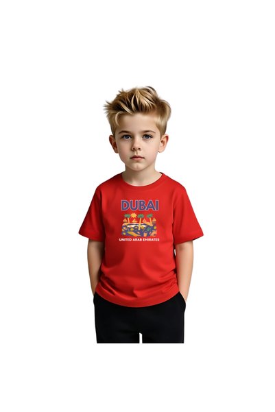 PRINTSHOP4ME Dubai Design Printed T-Shirt for Boys Souvenir Casual Tee with D...