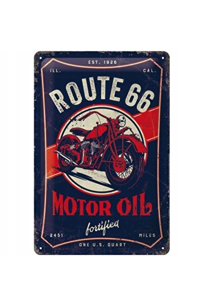 Nostalgic Art Poster metalic 20x30 Route 66 Motor Oil - Stil industrial cu at...
