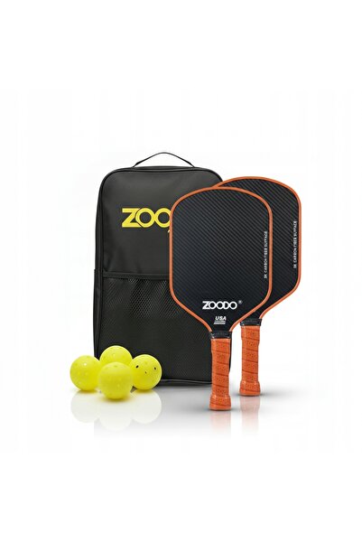 NO BRAND Rachete de PICKLEBALL ZOODO P6 3K fibră de carbon PORTOCALIE + 4 min...