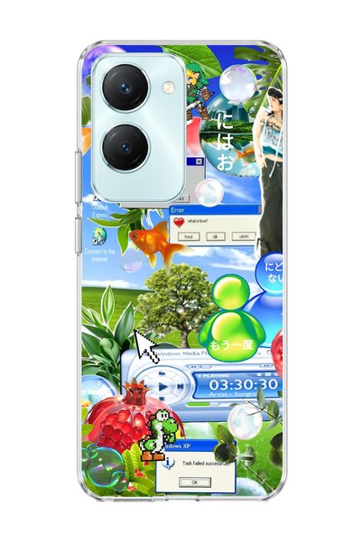 lelia Vivo Y18 Compatible Green Nature Desktop Printed Transparent Phone Case