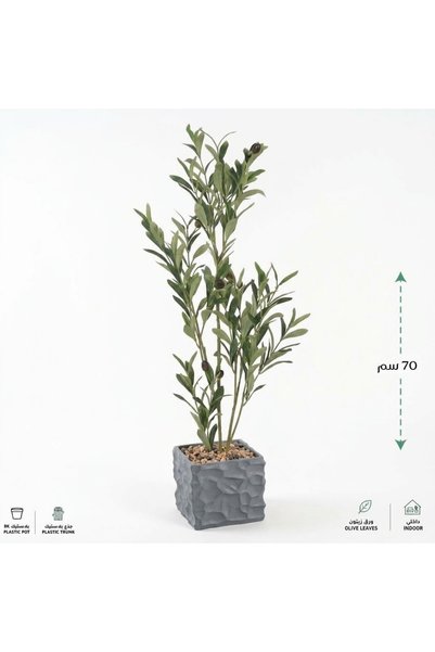 co arma Artificial Olive Tree Plant in Square Plastic Pot, 70cm Tall