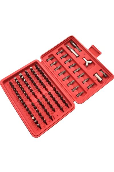 COMBAT 100 Parça CR-V Çelik Bits Uç Seti Torx Hex Yıldız Düz Güvenlik Uçları ve Adaptör Seti