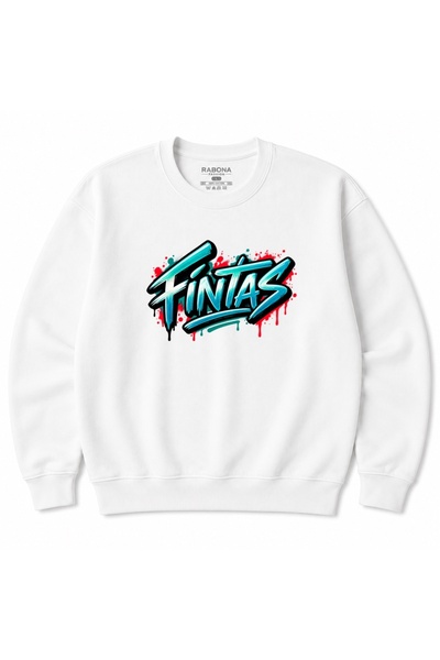 Rabona Fashion Fintas Kuwait Turquoise & Red Urban Graffiti Graphic Sweatshirt