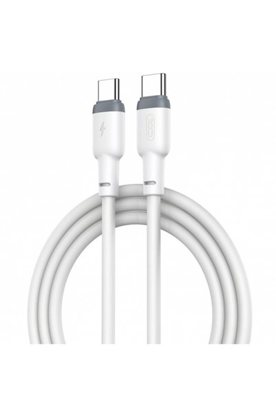 XO Design Cablu de date și încărcare USB-C - USB-C NB208B, 60W, 1m, Alb