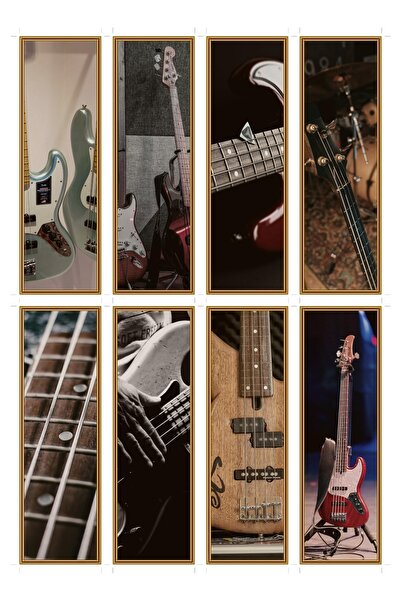 OEM Semne de Carte Set de 8 bucati cu tematica chitara bass, Design muzical, ...