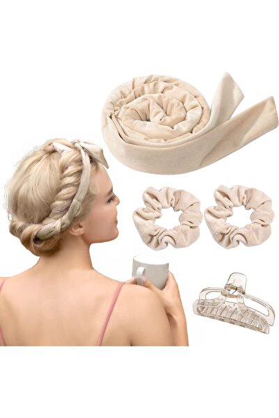 CozyNook Heatless Curling Rod Set, Overnight Hair Curler with Scrunchies & Clip
