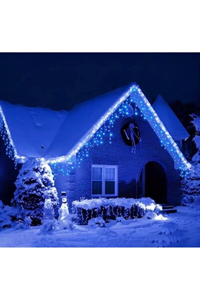 AisHa StoRe OnliNe Luminițe de Crăciun, Țurțurțuri/Perdea, 20m, 450LED-uri, Bliț, IP44 Albastru