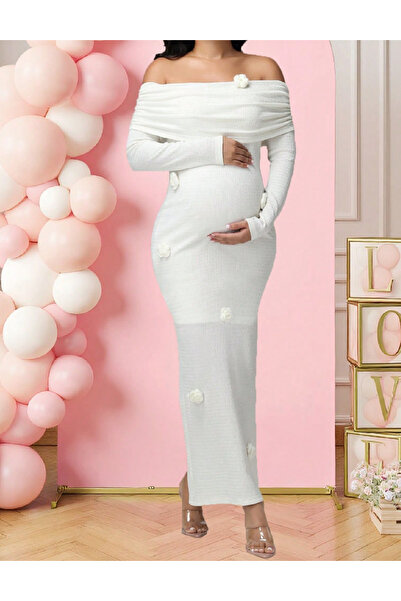 Evendi Long dress, Ecru