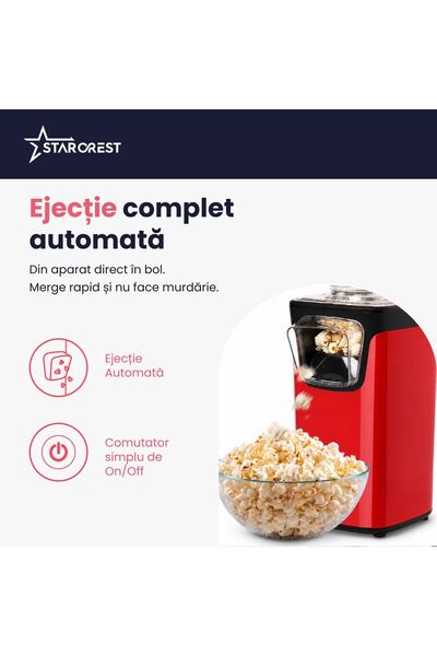 STARCREST Aparat pentru popcorn SPM-1100RD, 1100 W, Rosu / Negru
