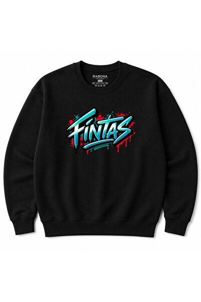 Rabona Fashion Fintas Kuwait Turquoise & Red Urban Graffiti Graphic Sweatshirt