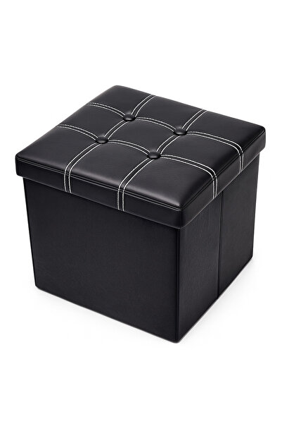Sekekamaccs Taburet pliabil modern cu spațiu de depozitare - 38x38x38cm / negru