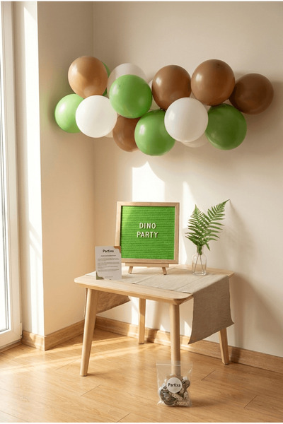 Partixa Dinosaur Birthday Decoration Mini Set Phosphor Green Felt Writing Boa...